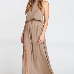 Show Me Your Mumu Heather Halter in Dune Chiffon